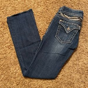 Hemmed Zebra Miss Me Denim Size 24 Bootcut